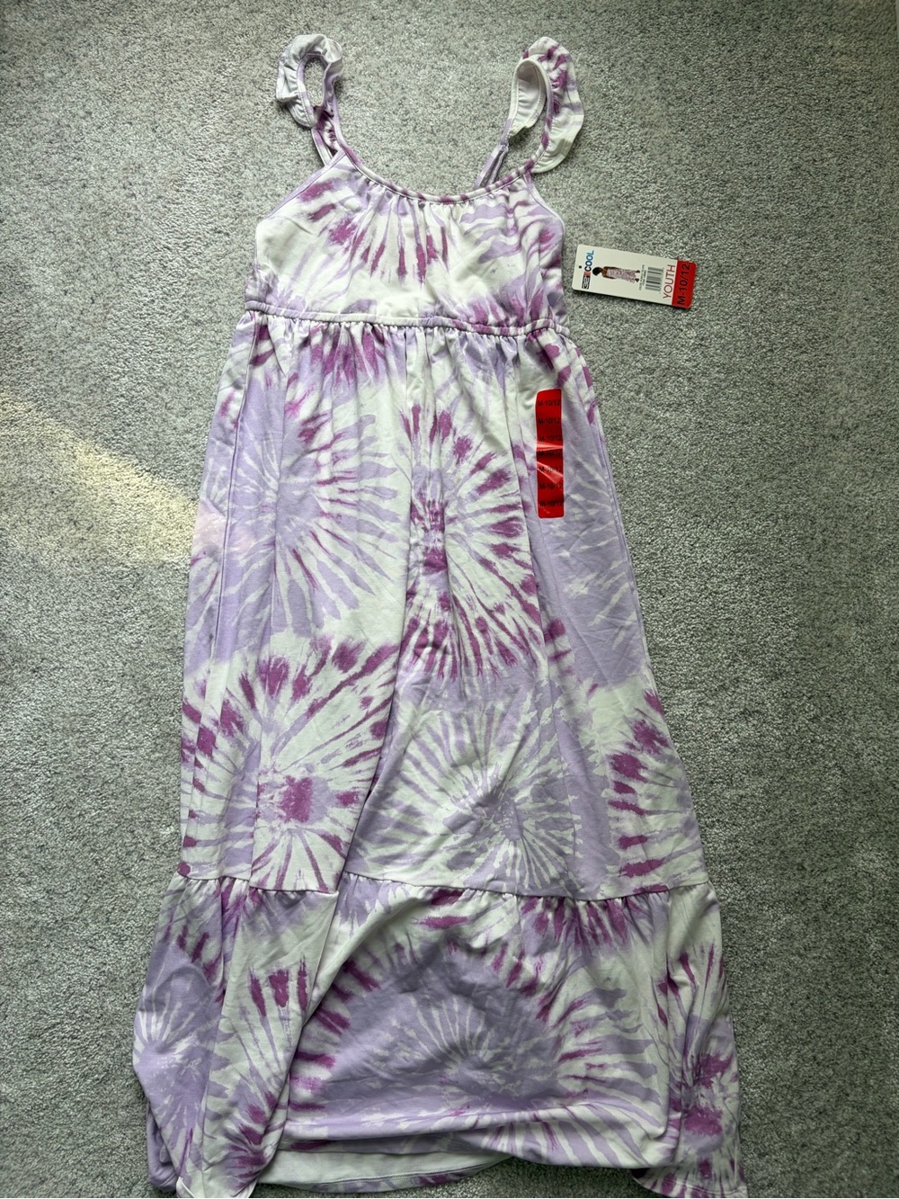 32 Degrees Girls Purple and White Tie-Dye Maxi Dress